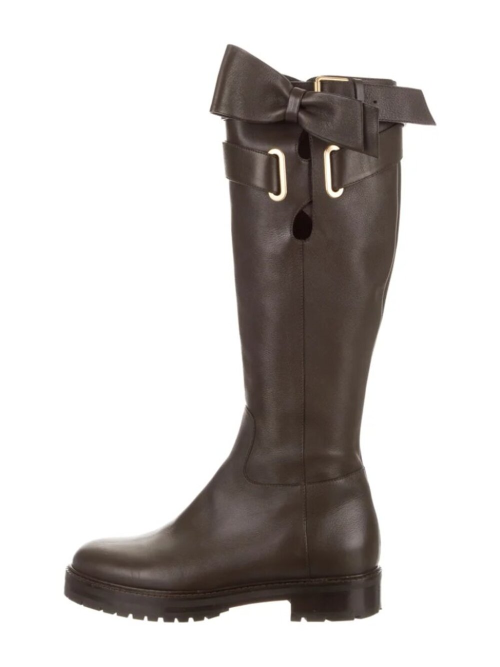 Valentino Leather Knee-High Boots Size 37 NWOT